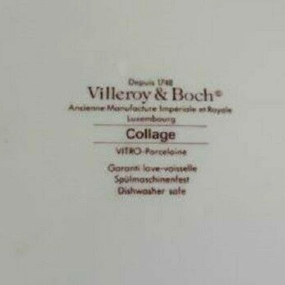 VILLEROY & BOCH Collage pattern 3-piece Dinner Set: 2 Dinner Plates,1 Soup Bowl - Picture 6 of 6